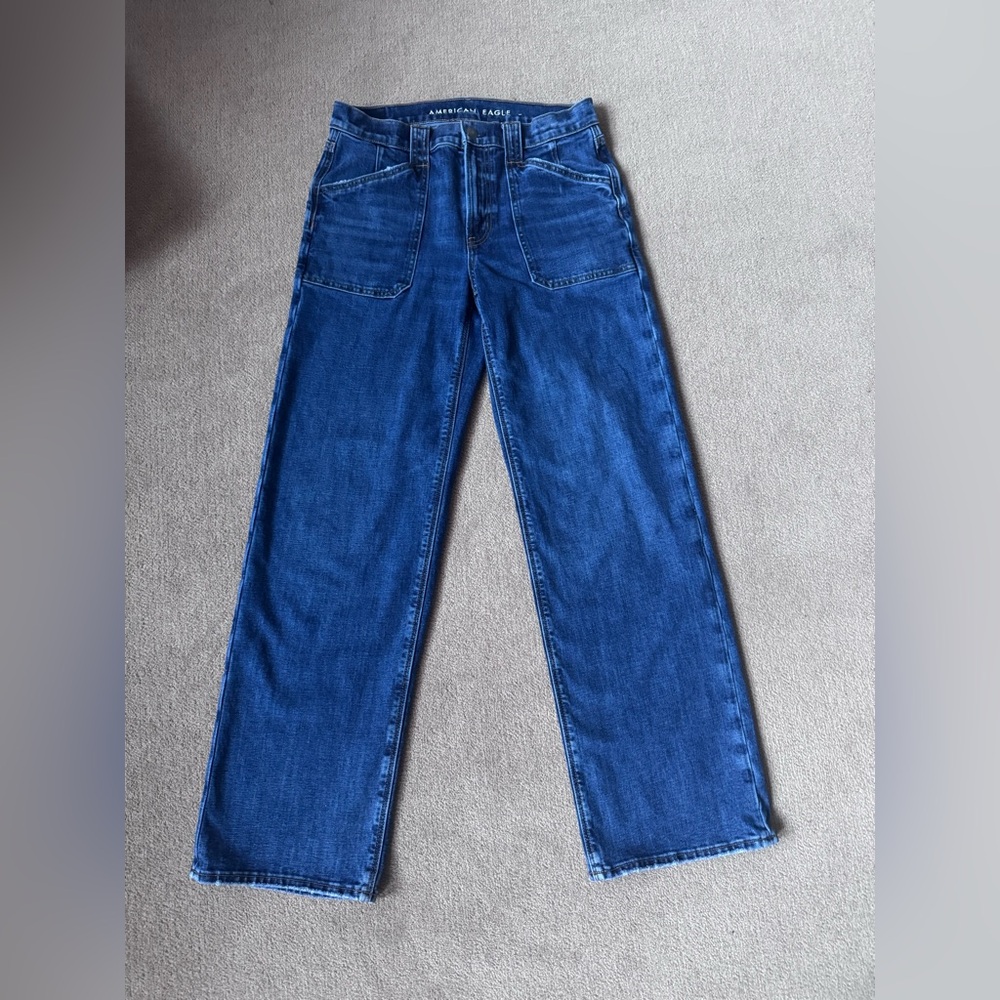 American Eagle Straight-Leg Carpenter Dark Blue Jeans - Long!!